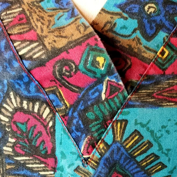 SCRUB TOP - Men's XL - Tiki Hawaiian Batik - EUC - Picture 4 of 7